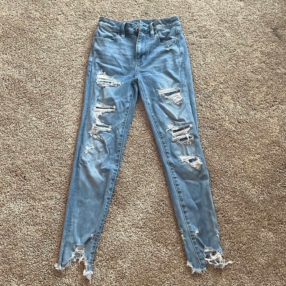 USED American Eagle jeans, size 00 short next level stretch